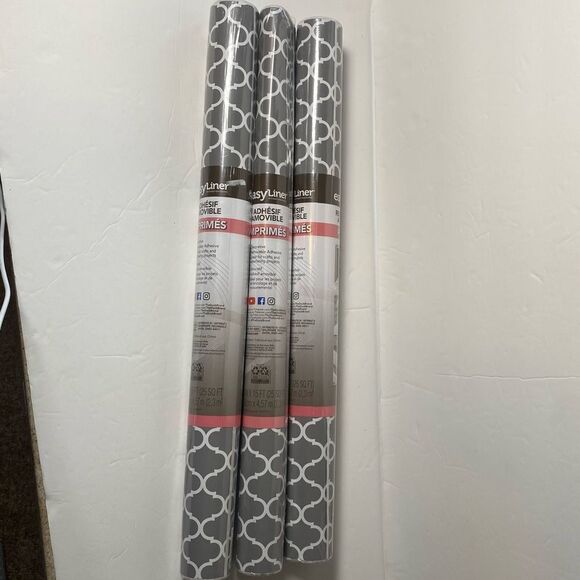 Duck Brand Easy Liner Removable Adhesive 3 Rolls Grey Quatre 20" x 15' - Picture 1 of 6